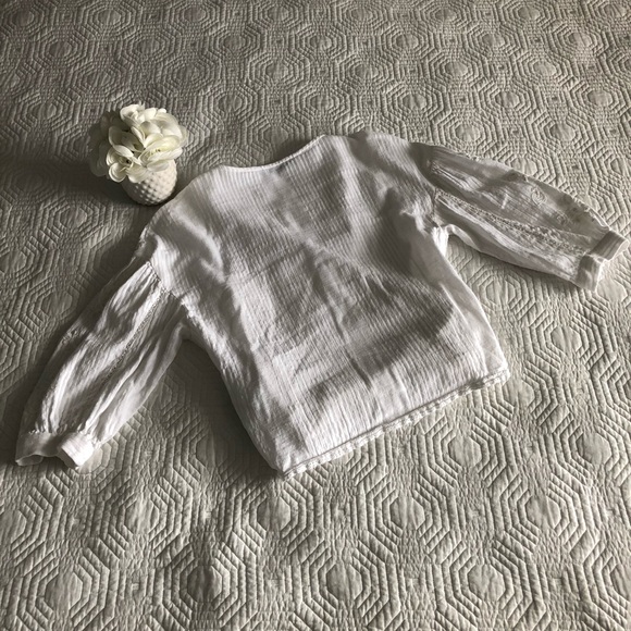 Zara white wrap around long sleeve blouse size S - Picture 9 of 15